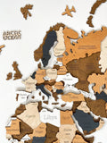 3D WOODEN WORLD MAP ( COFFEE )
