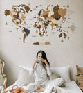 3D WOODEN WORLD MAP ( COFFEE )